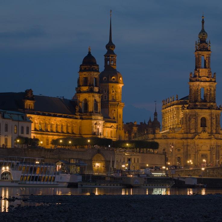 Entertainment zone at night in Netherlands